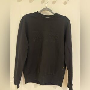 Hugo Boss Black Crewneck Sweatshirt with Embossed Logo